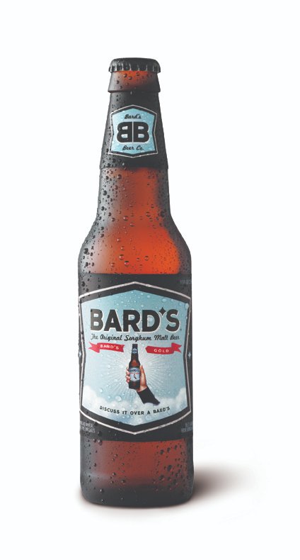 A bottle of Bard's Gold, the original sorghum malt beer